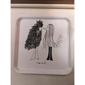 IKEA Mats Gustafson Bird Illustration Square Serving Tray White Yellow